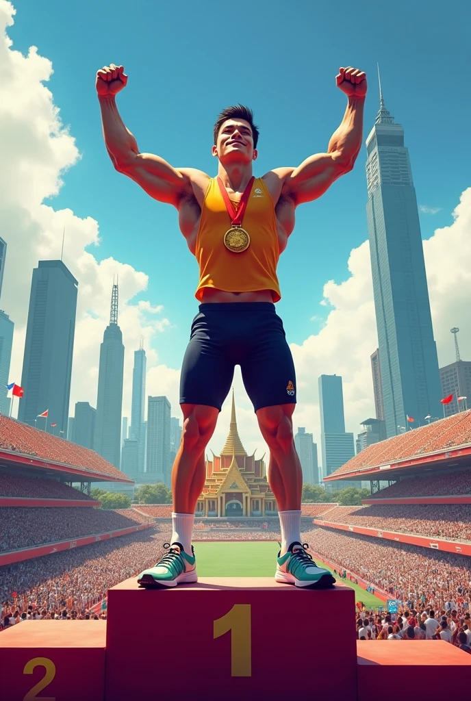 Gold middle Olympic Bangkok