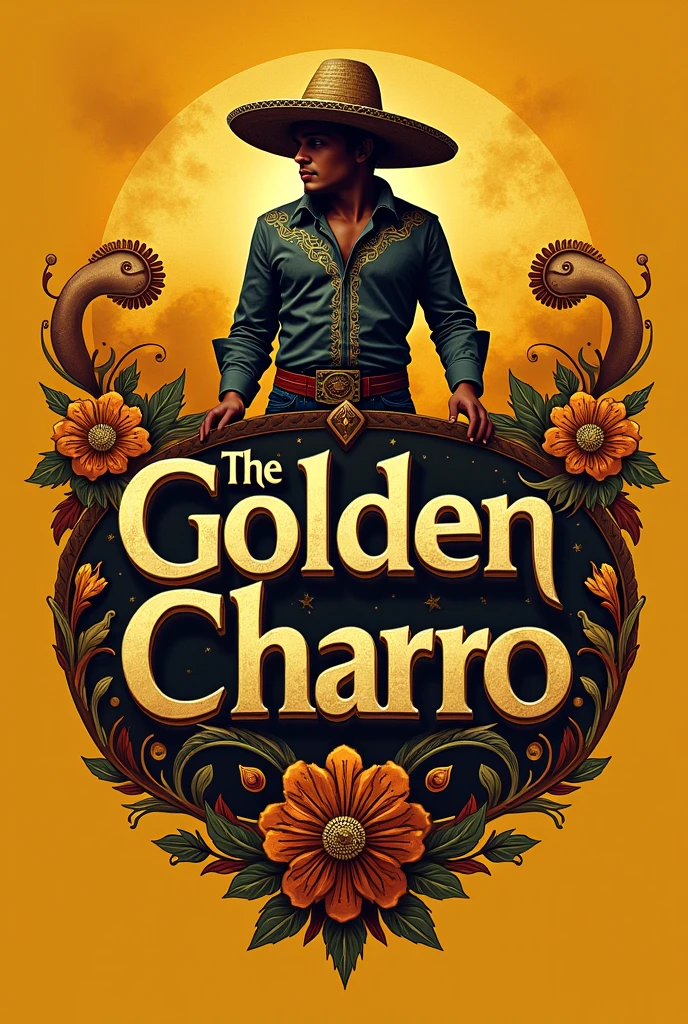 Make me a logo with the name of the golden charro
