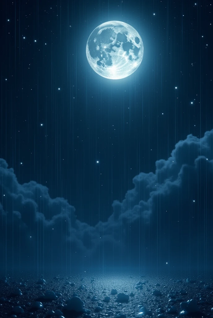 A Sky There are Moon And Rain And Star.