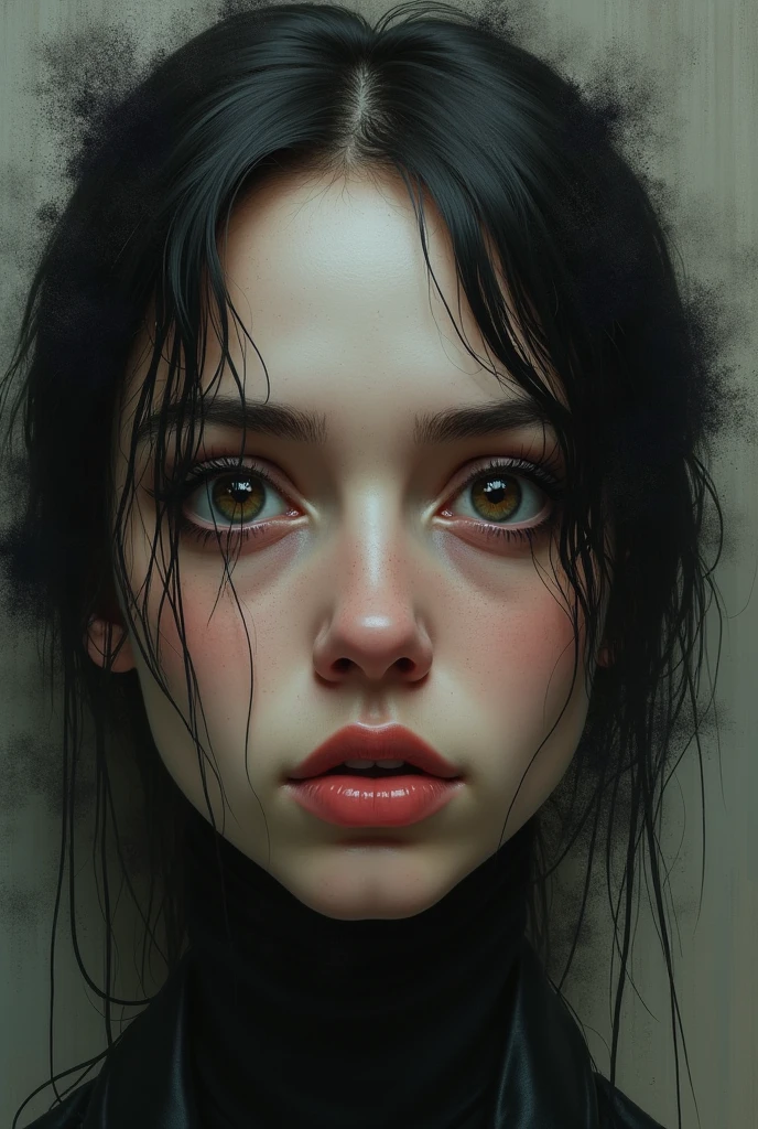 close up portrait of a cute woman (gldot) bathing in a river, reeds, (backlighting), realistic, masterpiece, highest quality, lens flare, shade, bloom, [[chromatic aberration]], by Jeremy Lipking, by Antonio J. Manzanedo, digital painting,