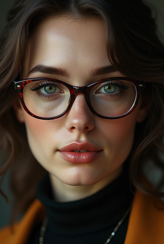 A beautiful professor woman, detailed portrait, beautiful detailed eyes, beautiful detailed lips, extremely detailed face, long eyelashes, intellectual expression, glasses, dark academia aesthetic, oil painting, intricate details, warm lighting, rich colors, cinematic composition, masterpiece, (best quality,4k,8k,highres,masterpiece:1.2),ultra-detailed,(realistic,photorealistic,photo-realistic:1.37),HDR,UHD,studio lighting,ultra-fine painting,sharp focus,physically-based rendering,extreme detail description,professional,vivid colors,bokeh