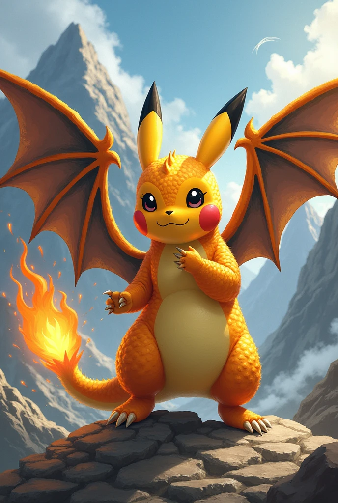Pokemon,Fusion Pikachu and Charizard