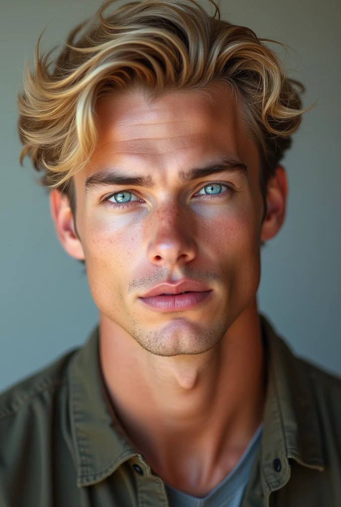 Blonde, blue-eyed, beautiful man