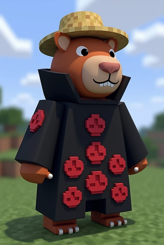 Minecraft profile picture Capybara in akatsuki outfit