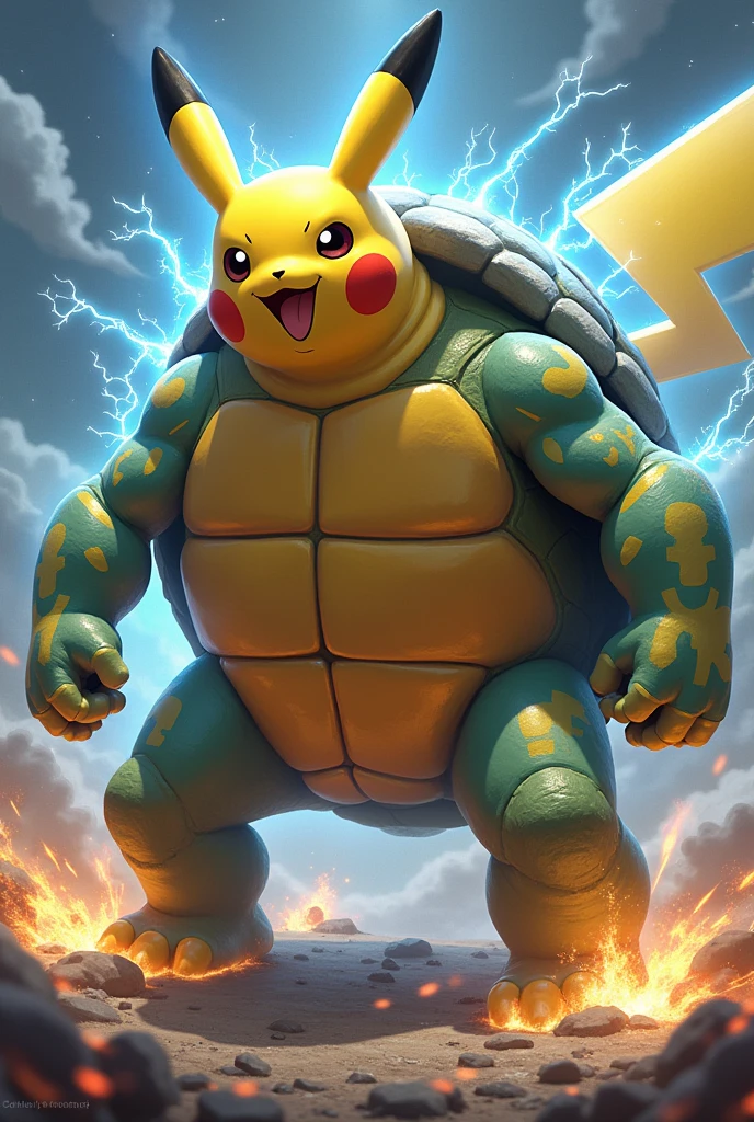 Pokemon,Fusion Pikachu and squitle gigantamax strike
