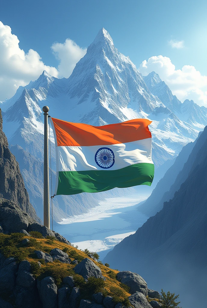 Indian flag made from mountains