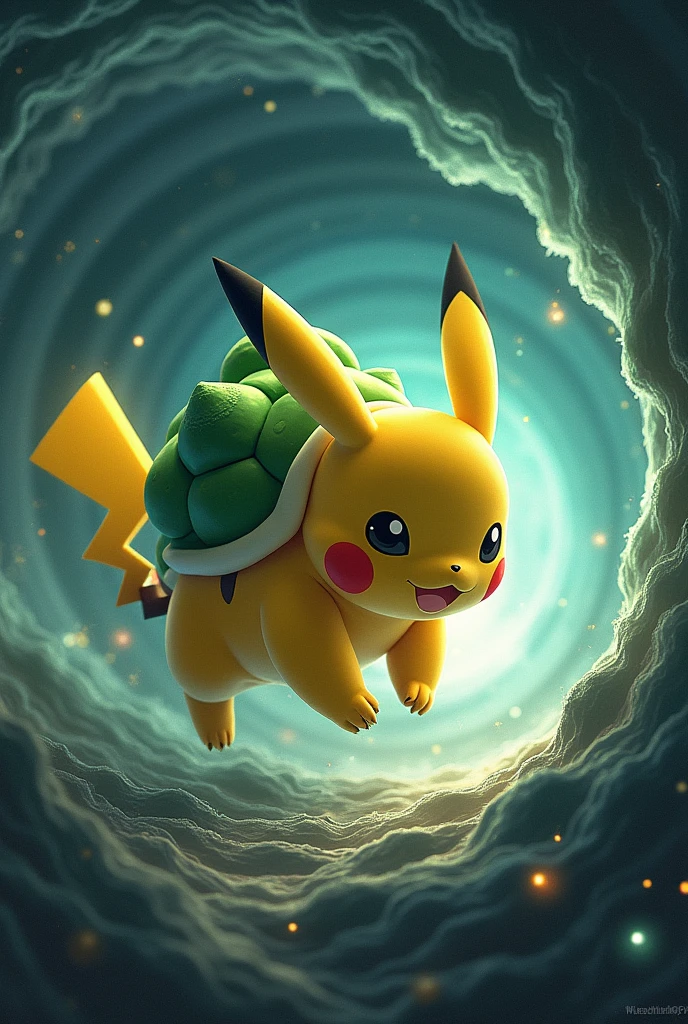 Pokemon,Fusion Pikachu and bubassaur black hole
