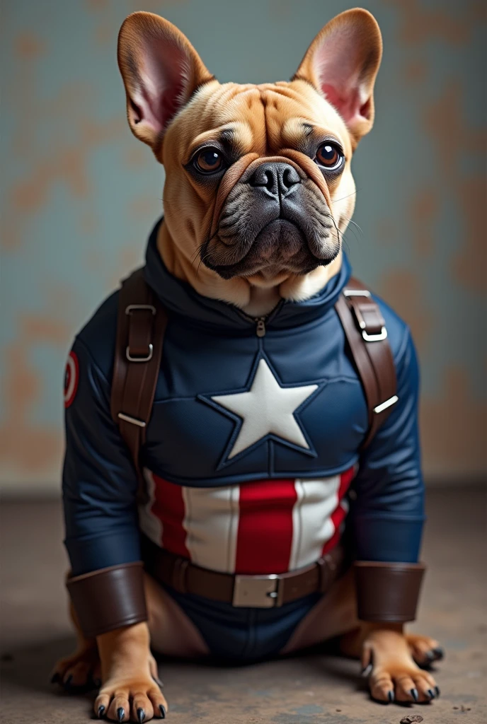 Cosplay、French bulldog in a Captain America suit