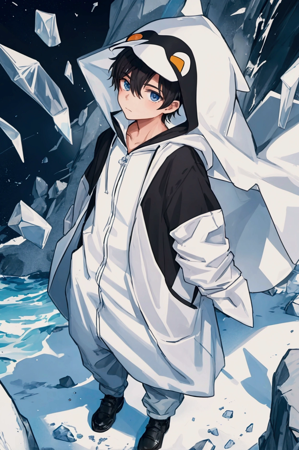boy in a penguin costume