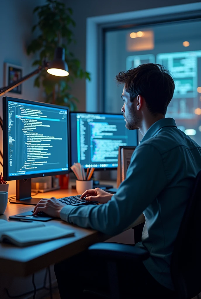 Creating a image in which person doing programming
