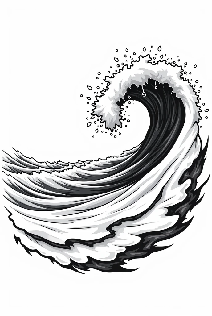 Wave png black and white ONLY outline 