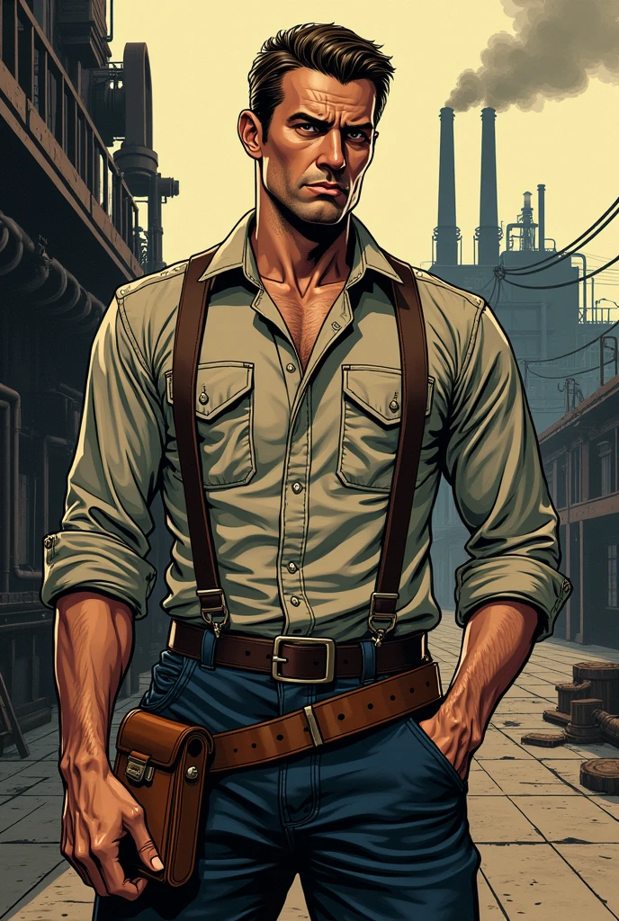 a man in comics in the era of the industrial revolution face
