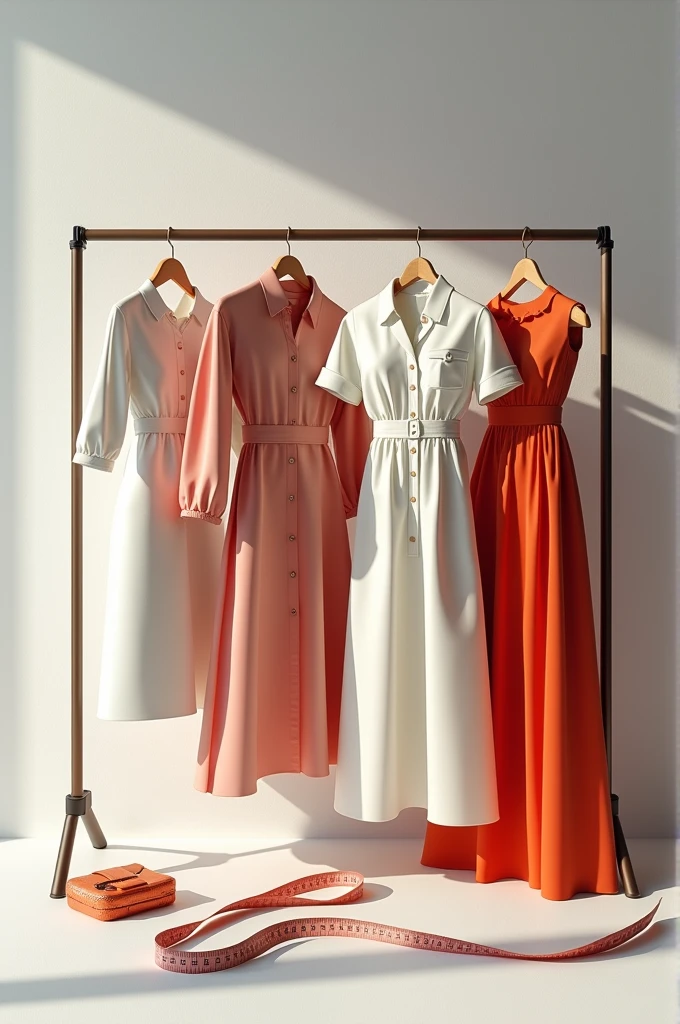 Women's clothing with a measuring tape