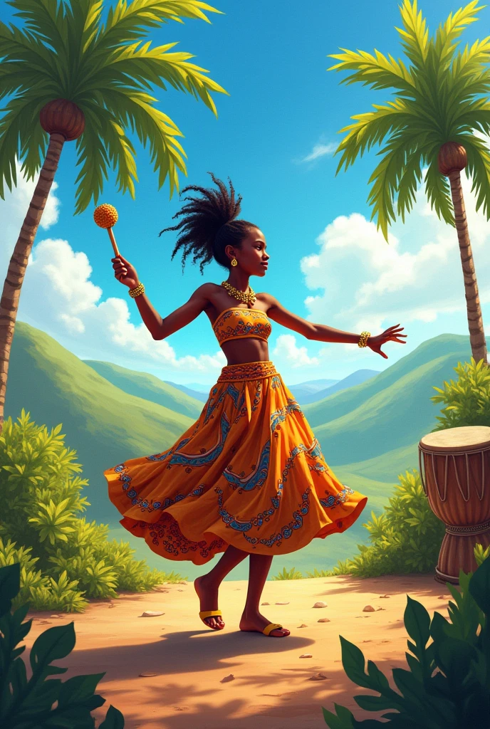 A girl dancing to the rhythm of Africa a complete picture