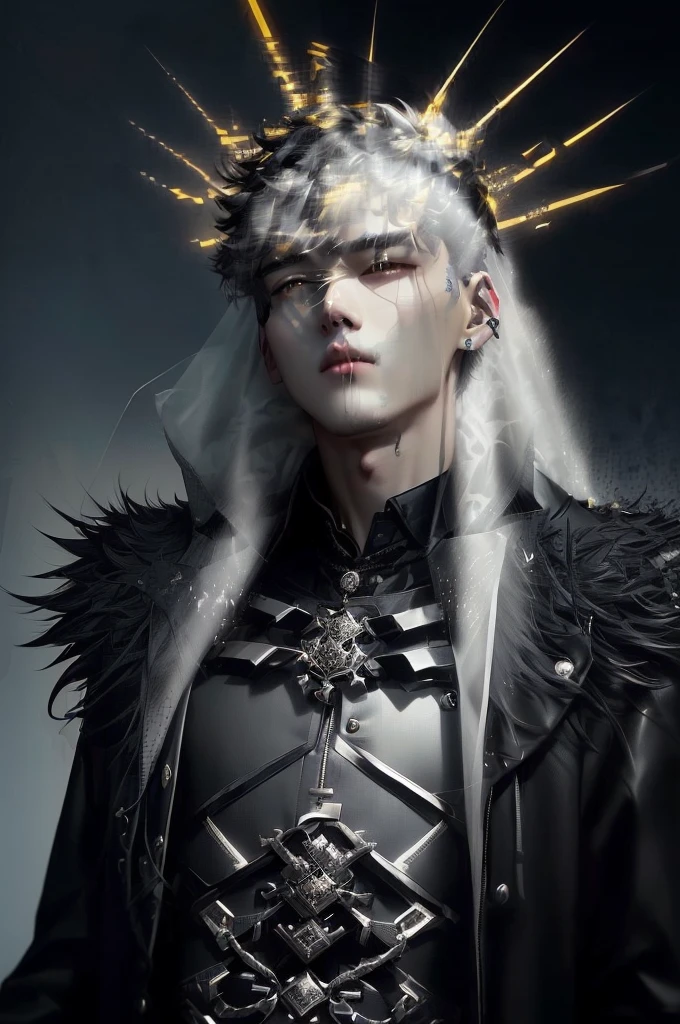 there is a man with a black jacket and a black shirt, jungkook, cai xukun, hyung tae, jung jaehyun, young wan angel, taejune kim, wan adorable korean face, ten lee, jinyoung shin, hong june hyung, a handsome man，black short hair, male ulzzang, with short hair, boy has short black hair, black haired yoongi