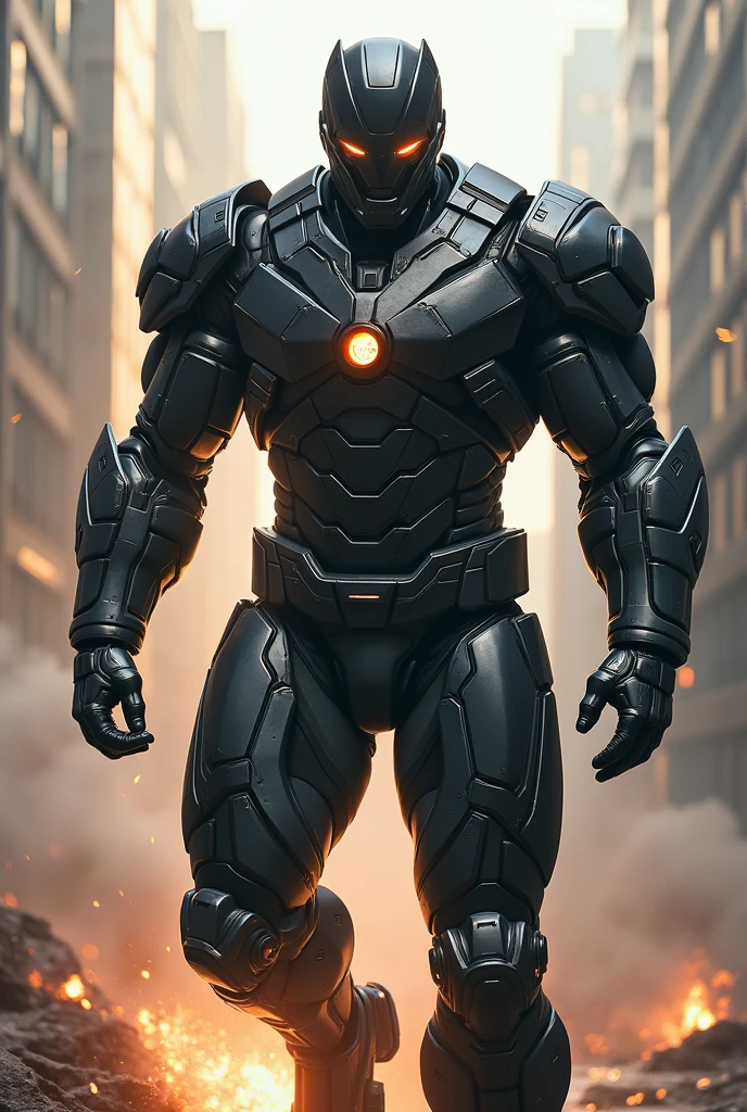 A drop in a superhero suit with a muscular body