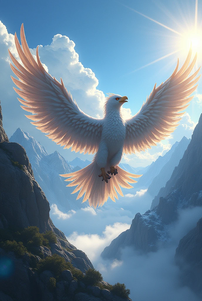 Garuda bird with mountains background