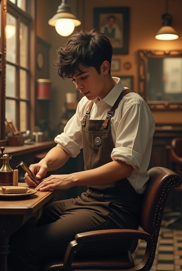 Imagine the boy from 8 as a barber 
