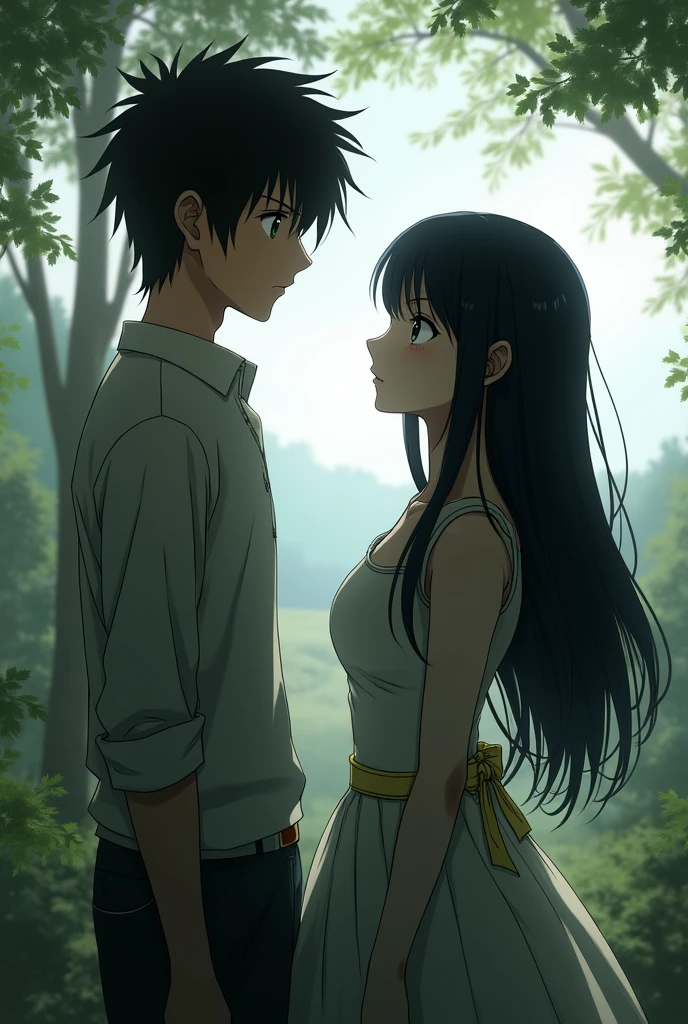 Kirito 14 and Suzune Horikita long black hair