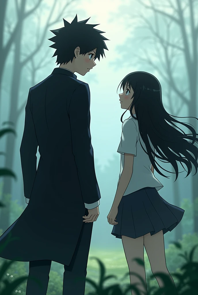 Kirito 14 and Suzune Horikita long black hair