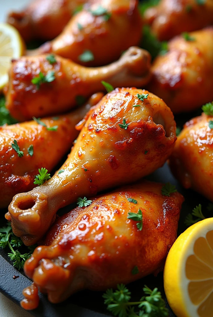 Need a photo of cooked chiken leg pisses and all chiken parts