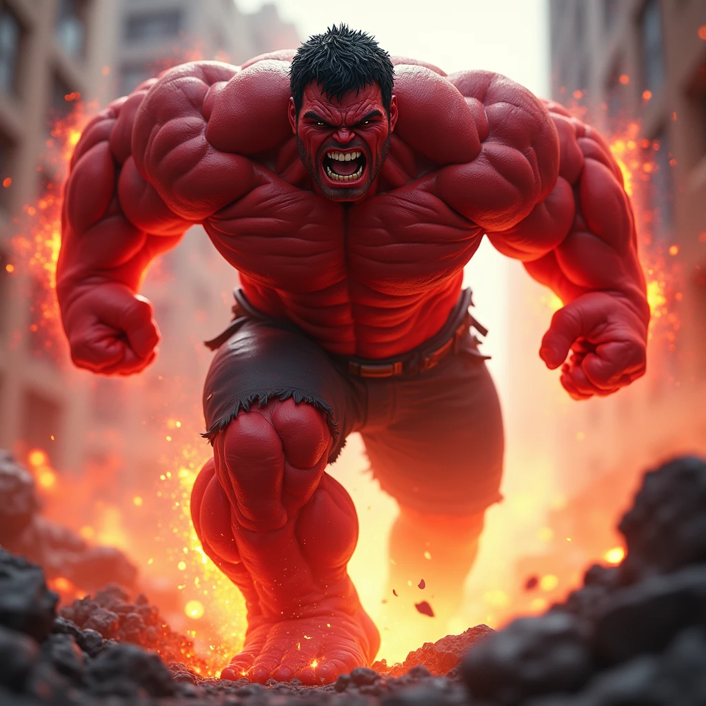 red hulk is running