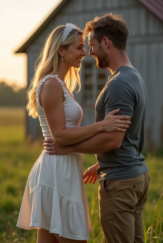 magnificent body, A luscious milkmaid has fun with her boyfriend on a farm. Adult