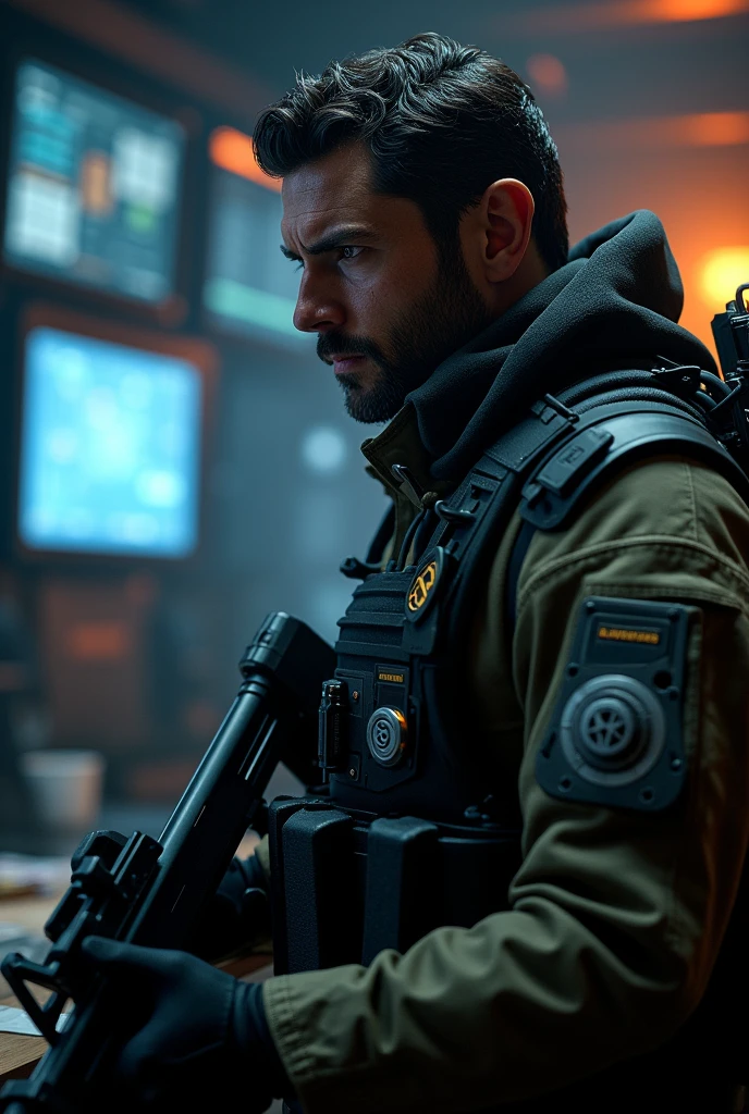 Create me an operator from the game Rainbow six siege , who is currently thinking