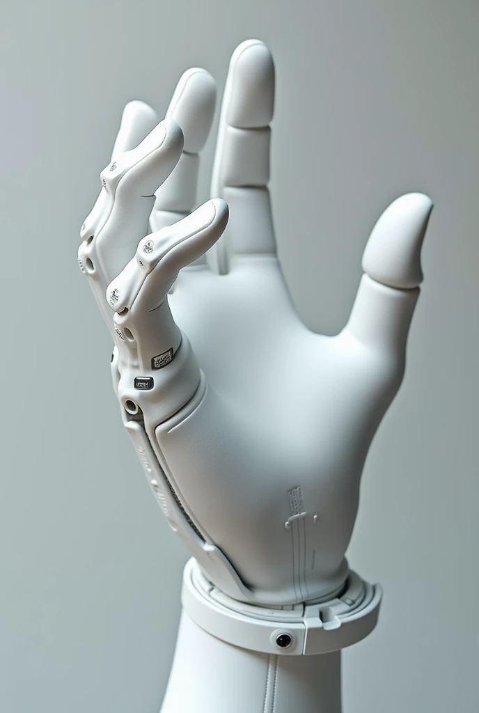 Smart white gloves that have wires on the fingers and have a grip on the wrist for deaf people