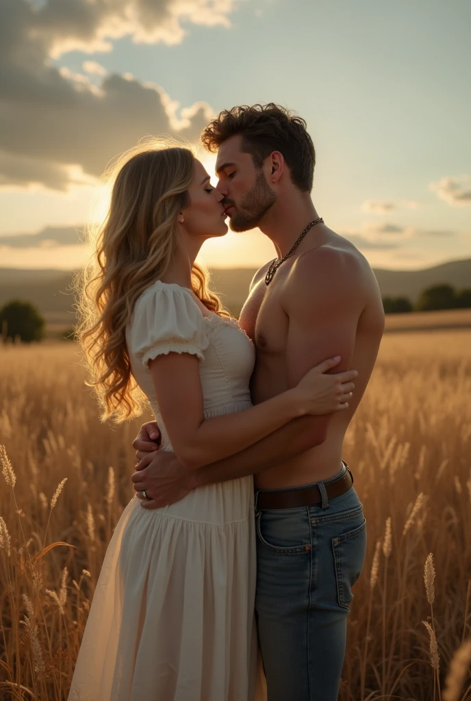 magnificent body, A luscious milkmaid has fun with her boyfriend on a farm. Adult. Vagina like