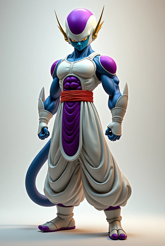 Dragon Ball Super Character Concept, Frieza, whole body, colors, illustration, soft lighting, smooth details, oil painting on canvas, octane rendering, High definition, trends on ArtStation, 4K, 8k, High definition, 3d