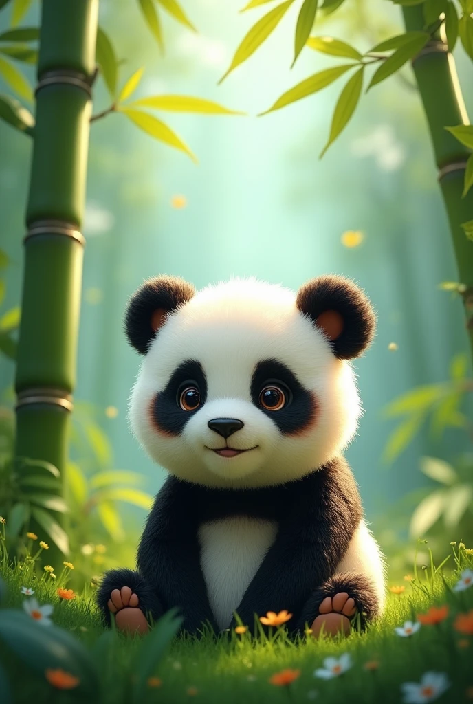 Panda green cute