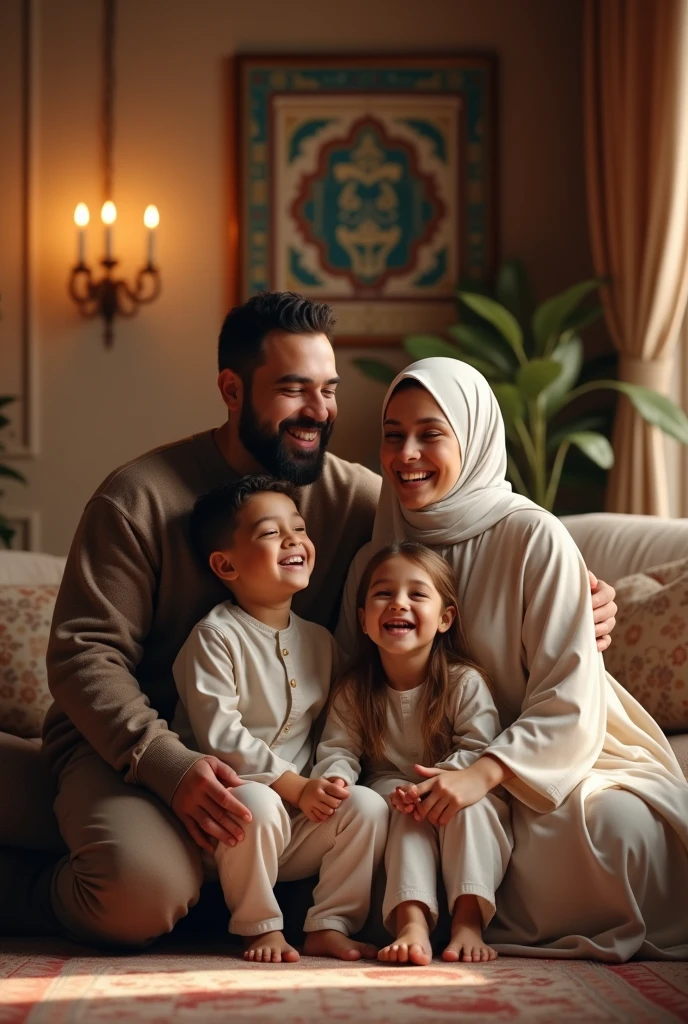 Happy muslim family