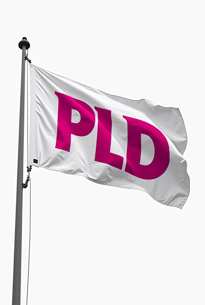 You can see an electoral flag where the acronym is filled with PLD, and the colors are wine pink and white? May it be creative, not very basic