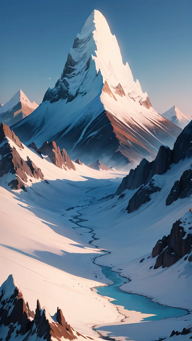 Painting of a mountain ranges 