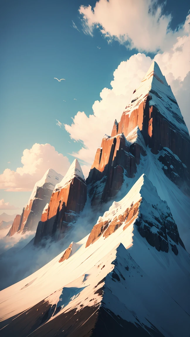 Painting of a mountain ranges