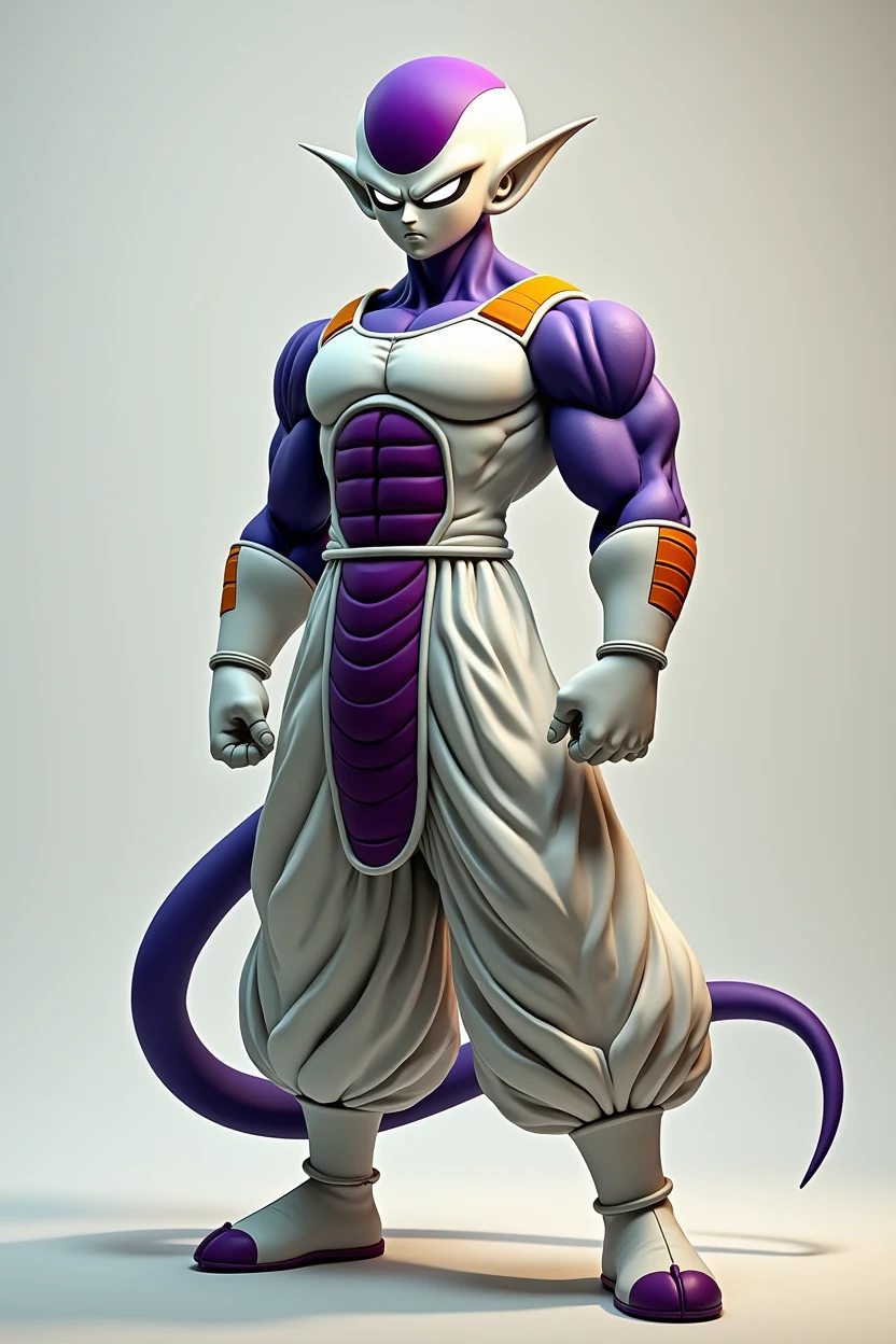 Dragon Ball Super Character Concept, Frieza, whole body, colors, illustration, soft lighting, smooth details, oil painting on canvas, octane rendering, High definition, trends on ArtStation, 4K, 8k, High definition, 3d