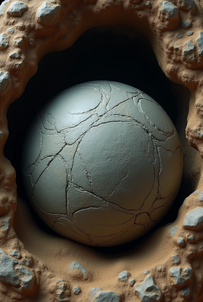 Could you help me create a fund for a project?? I would like the background to be brown skin color an animal skin texture, and that includes an orb in the center that is a little far away and that looks like it is gray, made of stone. It would be great if the orb had a rustic or natural look., as if it were carved in stone and with mud.