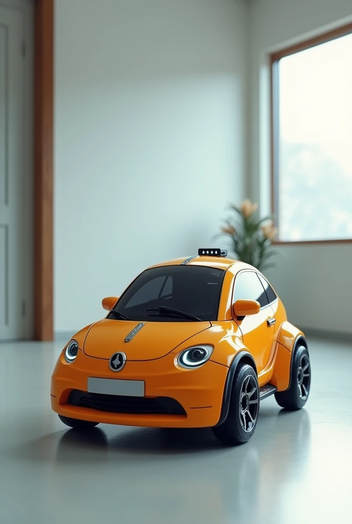 that the robot is a small toy-type car with sensors