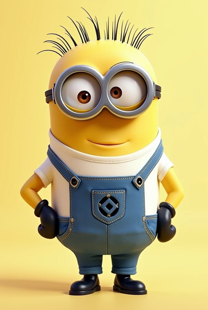 MINION STRONGEST COOL In a white T-shirt Pumped up