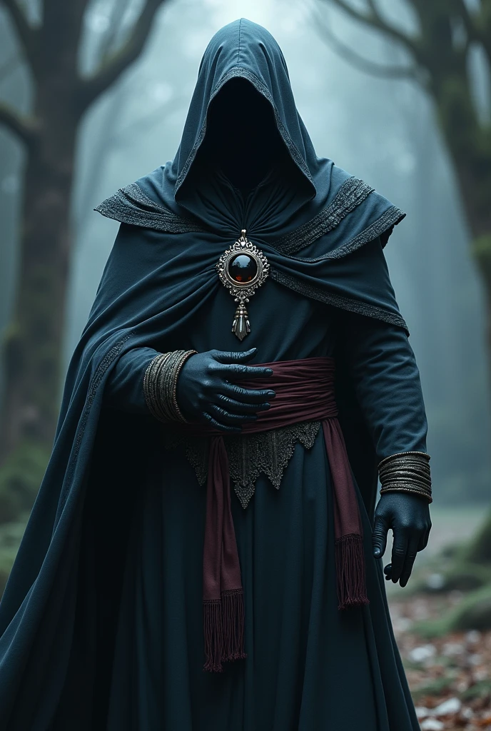 Yusuf is a tall, hooded man, with an aura of power and mystery. His face is always hidden by a hood, and his eyes shine with an unearthly light. He is a master of the arcane arts and has vast knowledge of Tormenta and its magics.. The magic key he carries is a silver amulet with a black crystal in the center., that glows softly when in contact with magic.
