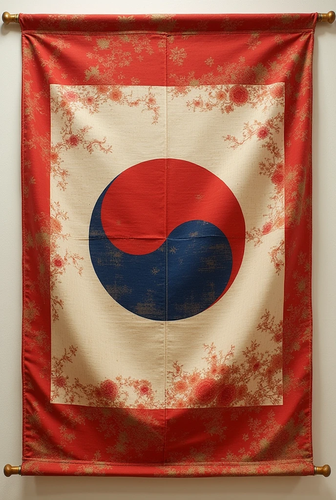 Make the Taegeuk Palgwaedo, the national flag of the Joseon Dynasty, into a square shape.