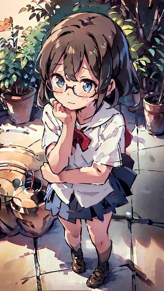 SR400、water、Midnight、Moon、Blue light、sky、sea、Nsfw、masterpiece, high quality, 4K, HDR,, Stable Diffusion prompt:  girl with short、brown hair and red-framed glasses, wearing a white blouse and navy skirt, white panties visible, navy socks and brown loafers, in a state of arousal and trembling with sexual climax,simple illustration style, In a nichijou (everyday life) Setting Image generation AI model used: Stable Diffusion (eleet- model)

id: i2