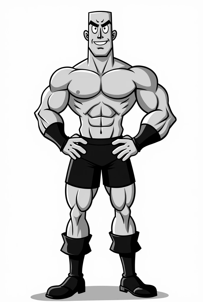 Jonny bravo full body black colored and bald 