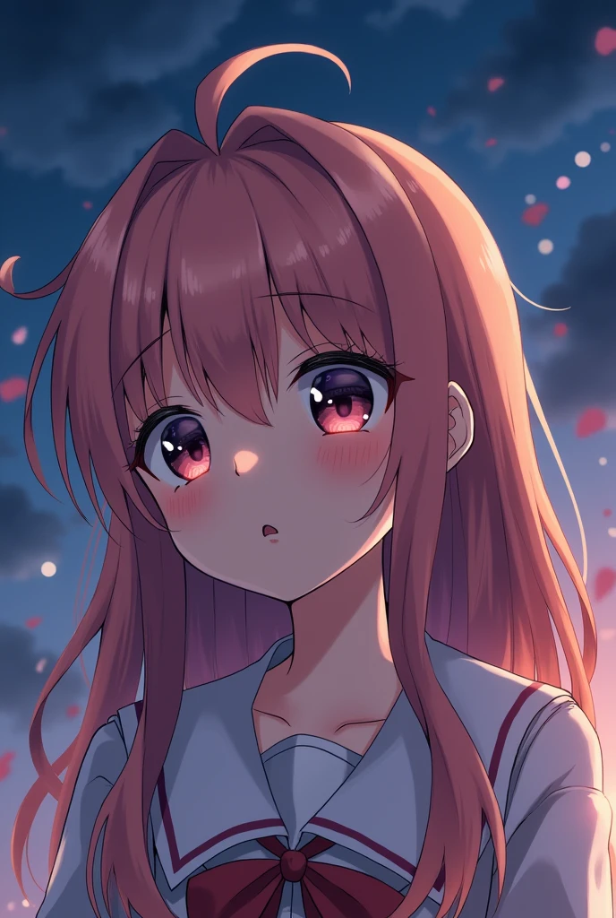 anime cry for her friend who will leave from her