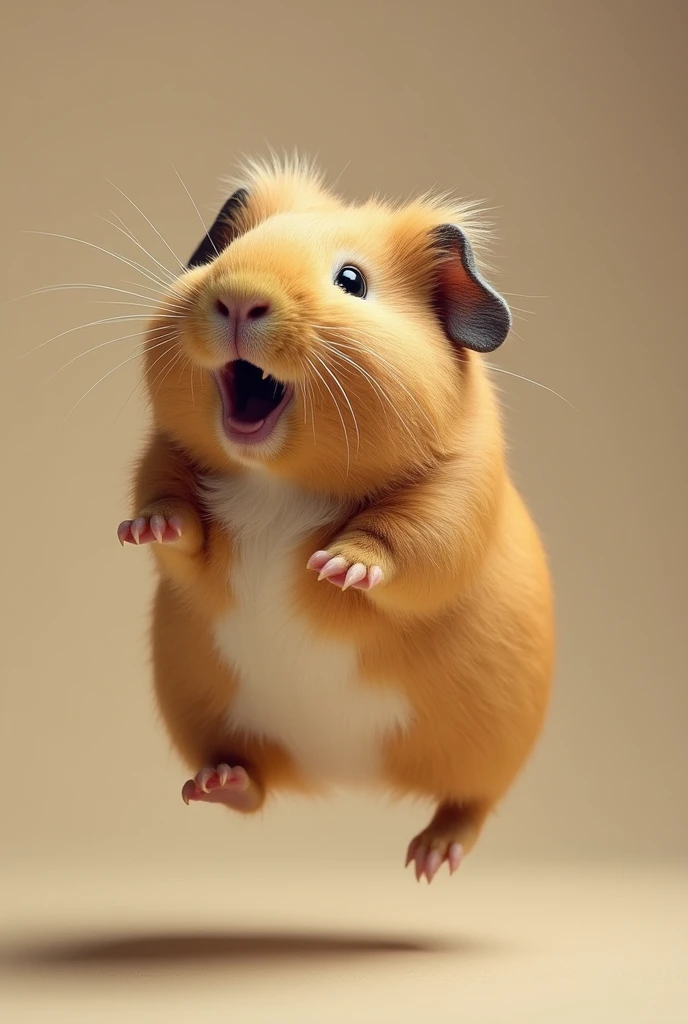 Create a Peruvian guinea pig jumping for joy