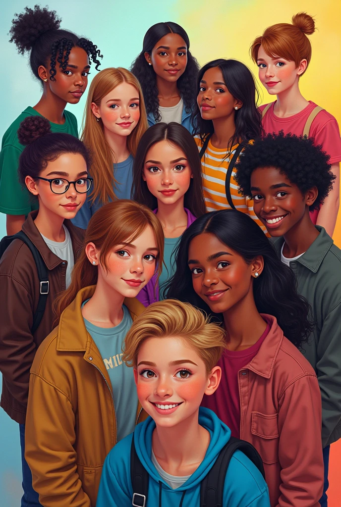 Four girls and eight boys teangers