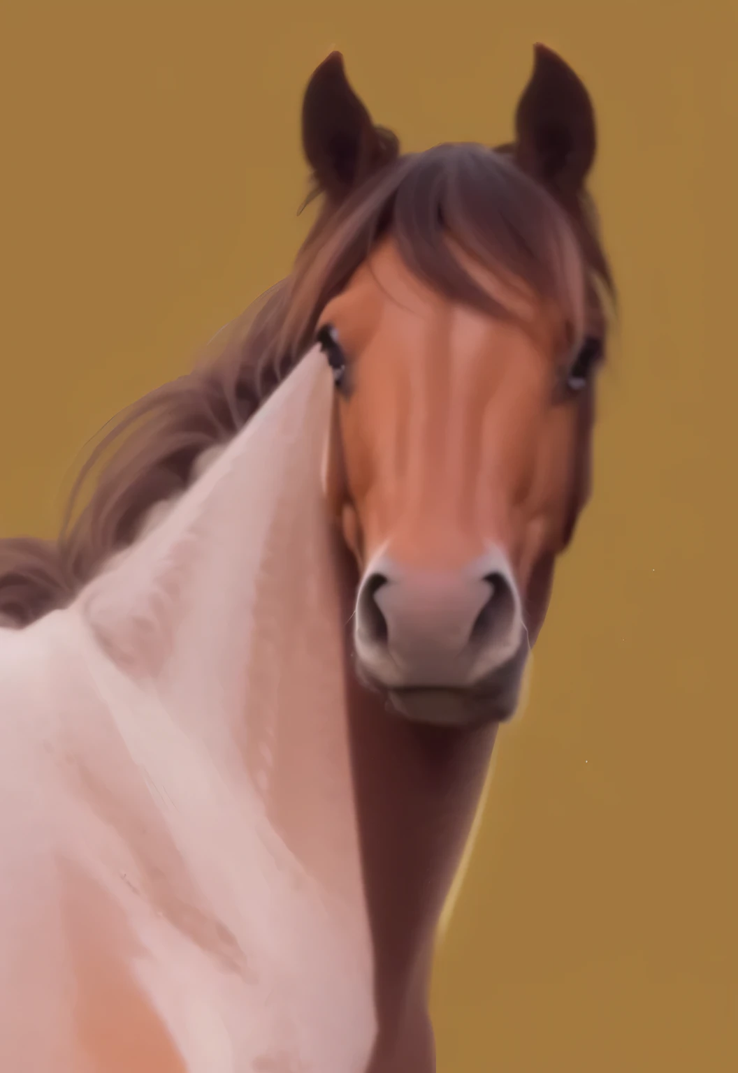 a very cute horse, hair drawn like cartoons, Perfectly drawn Eyes, eyes like a cartoon, gorgeous eyes, perfects eyes, the image is very detailed