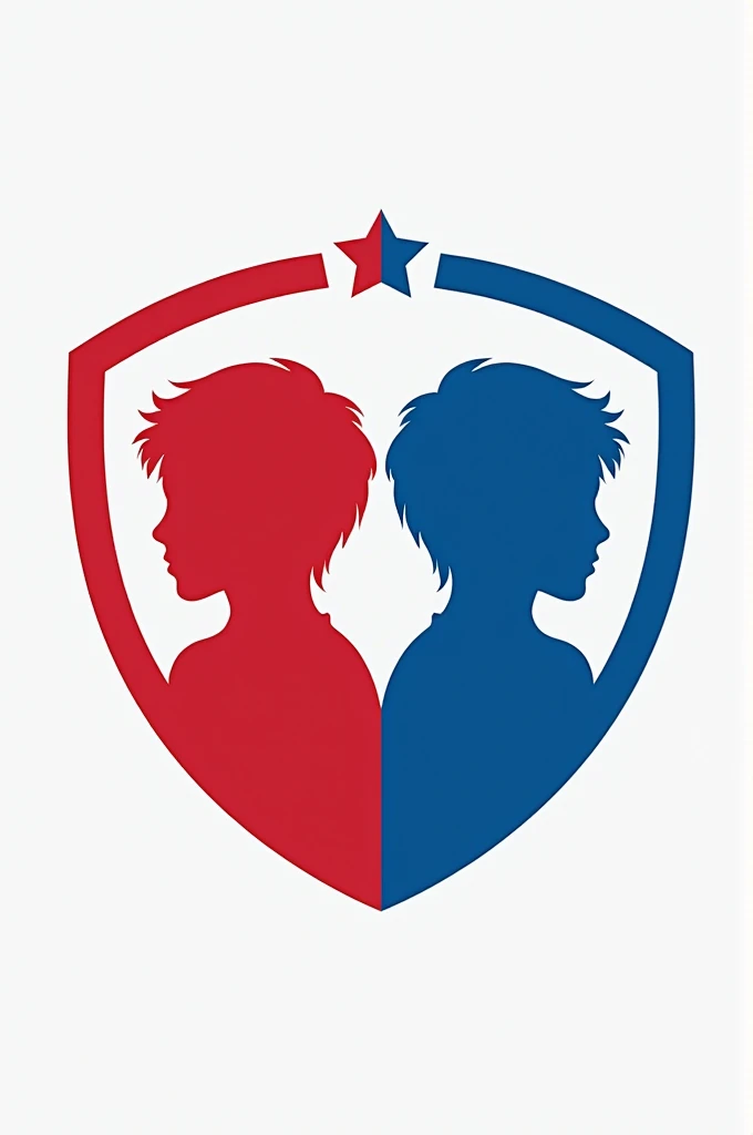 Logo for a school competition with two teams: red and blue