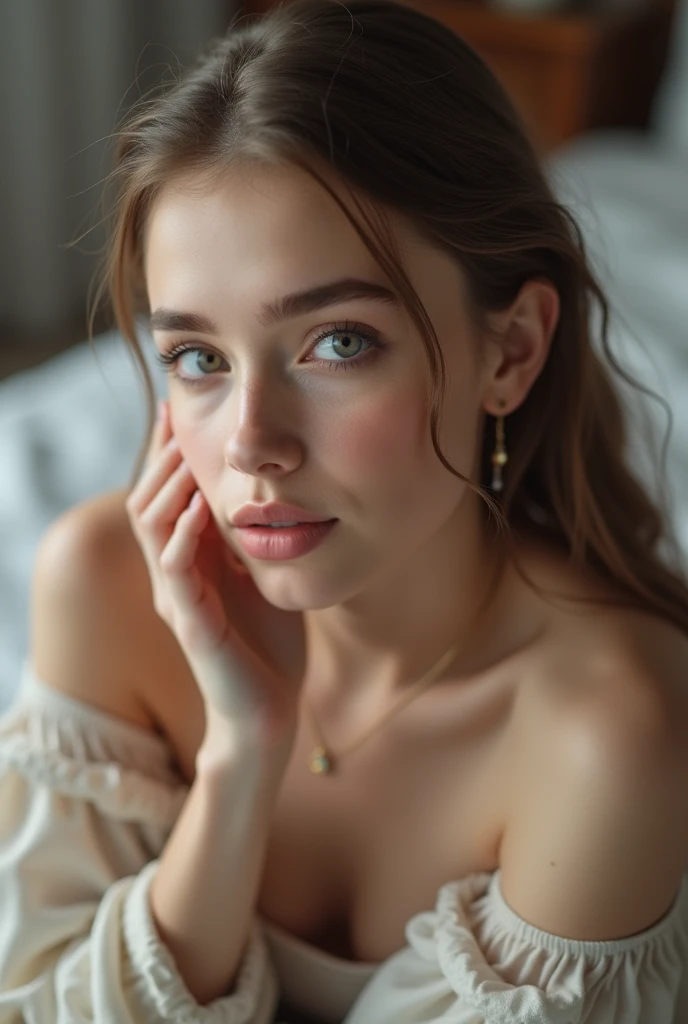 3 girls in bedroom, Hyper realistic, Beautiful, cute Face, 18 Years old russian Girl, (wearing hijab), naked, medium Breast,slim body, small butt, White Skin, ((on bed)) , bedroom background, from above view, Perfect Potrait, Bokeh Effect, Perfect Eye, Perfect Hand, Perfect Finger, (small breast), ((adorable:1.2)), ((masterpiece:1.1)), ((bokeh:1.2)), vagina slit, vagina, vagina, fair pale skin, expose skin, vagina, small butt, wearing cute sneakers,
